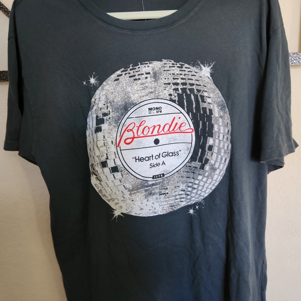 Blondie Black and Silver Graphic Top/Tee- Size L, NWT From Anthropologie